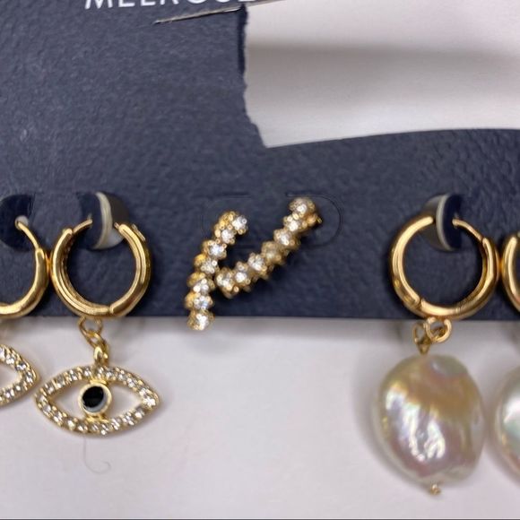 Melrose and market earring set of 3 NEW GOLD - Picture 3 of 4